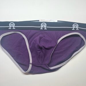 Purple Alpha Omega Men's Briefs with Black Waistband